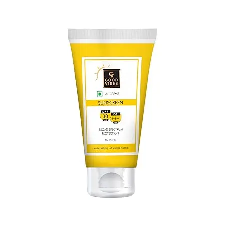 Good Vibes SPF 30 Sunscreen UVA & UVB Protection Broad Spectrum Gel Creme Sunscreen - 50 g