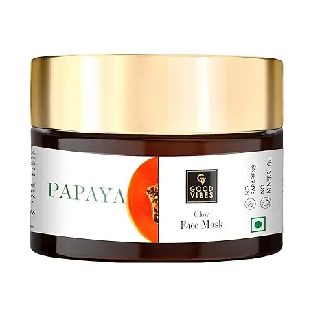 Good Vibes Papaya Glow Face Mask, 50 g Deep Pore Cleansing Moisturizing Face Mask For All Skin Types