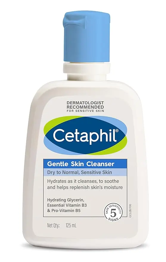 Cetaphil Face Wash Gentle Skin Cleanser for Dry to Normal, Sensitive Skin, 60 ml Hydrating Face Wash 