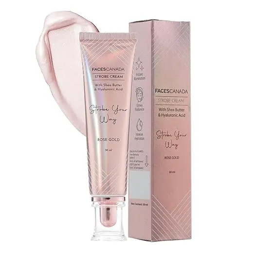 FACES CANADA Strobe Cream 30ml | Primer + Highlighter + Moisturizer | Shea Butter & Hyaluronic Acid