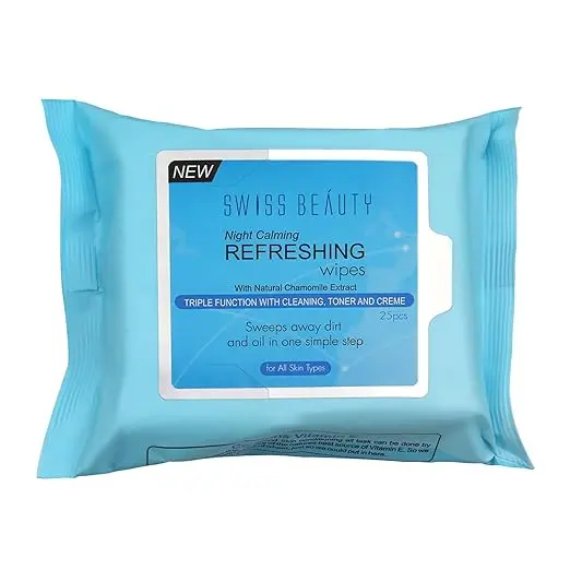 Swiss Beauty Daily Essentials Makeup Remover Cleansing Wet Wipes, 25 Pcs