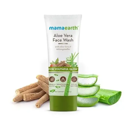 Mamaearth Aloe Vera Facewash with Aloe Vera & Ashwagandha for a Youthful Glow