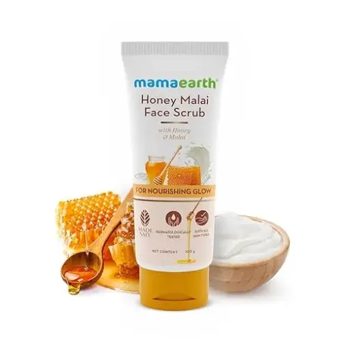 Mamaearth Honey Malai Face Scrub with Honey & Malai for Nourishing Glow