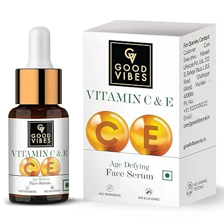 Good Vibes Vitamin C & Vitamin E Age Defying Serum, Naturally Glowing Face Serum