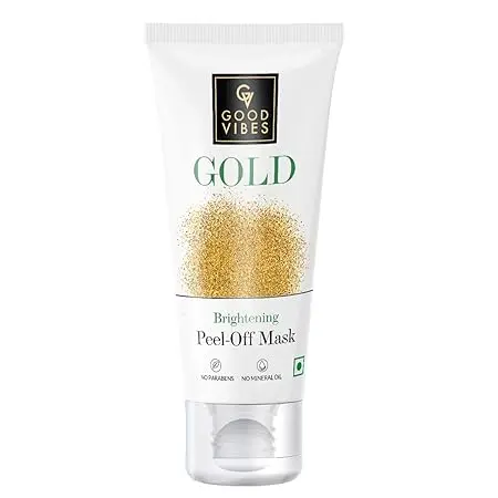 Good Vibes Gold Brightening Peel Off Mask, 50 g Deep Pore Cleansing Peel-Off Face Mask For All Skin Types